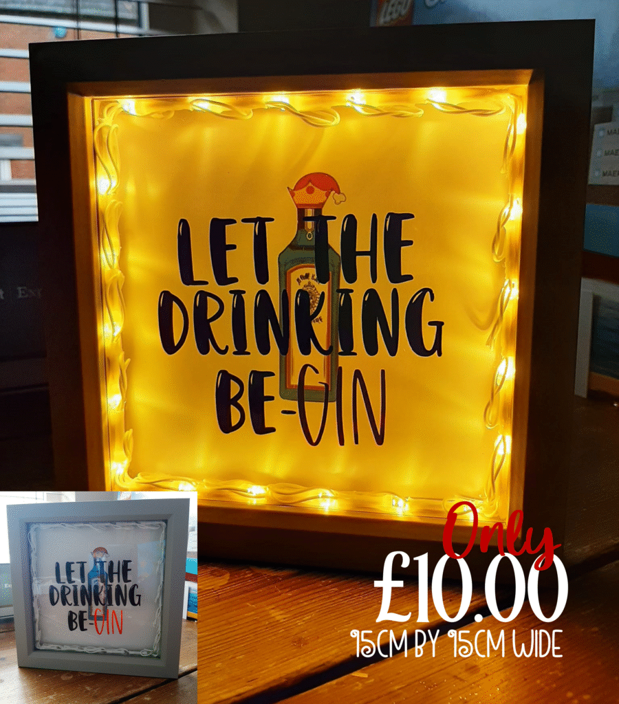 let the drinking be gin light frame