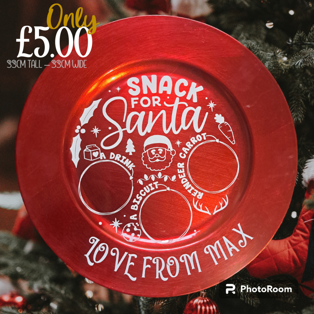 red santa plate